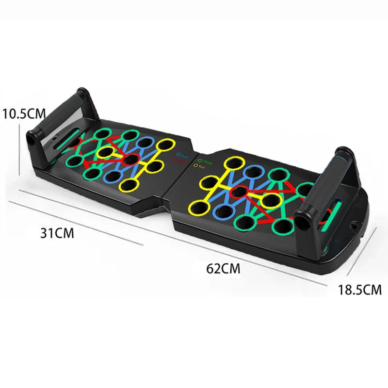 Plataforma de Flexão Multifuncional Dobrável  Portátil para Treino de Peito, Abdômen, Braços e Costas